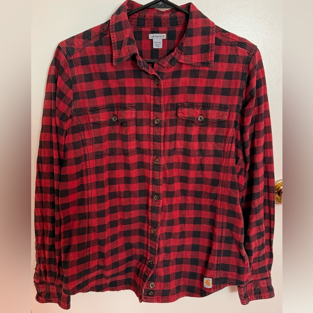 Carhartt Red and Black Buffalo Plaid Flannel Shirt